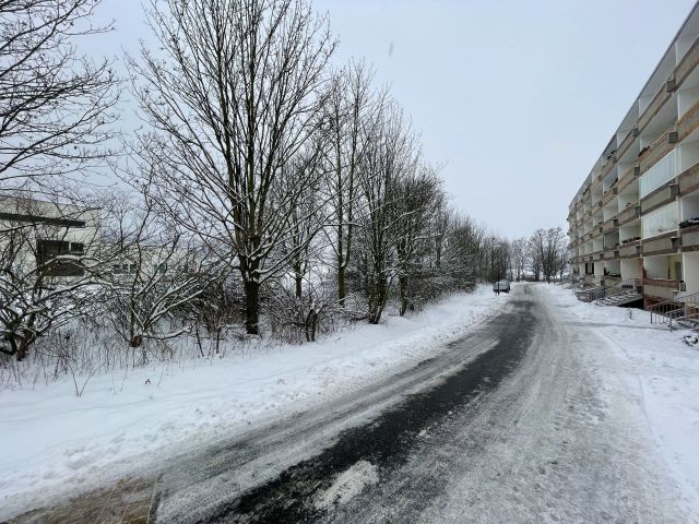 Blick auf Verkaufsfläche und Umgebung - Vertragsfreie mit Gehölzen und Sträuchern bewachsene Grünfläche zwischen einem Wohn- und Gewerbegebiet in der Oberlausitz