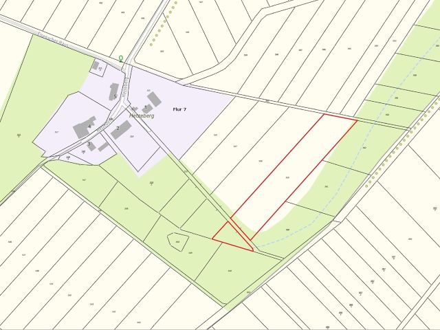 Lageskizze mit Umgebung -  1/2 Miteigentumsanteil an einer verpachteten Landwirtschaftsfläche südöstlich der Kleinsiedlung Hetzeberg **über 1 Hektar**