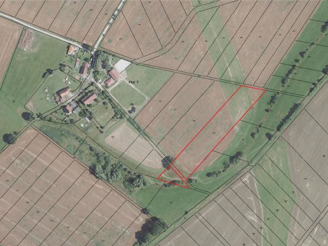 Lageskizze mit Umgebung und Luftbildunterlegung -  1/2 Miteigentumsanteil an einer verpachteten Landwirtschaftsfläche südöstlich der Kleinsiedlung Hetzeberg **über 1 Hektar**