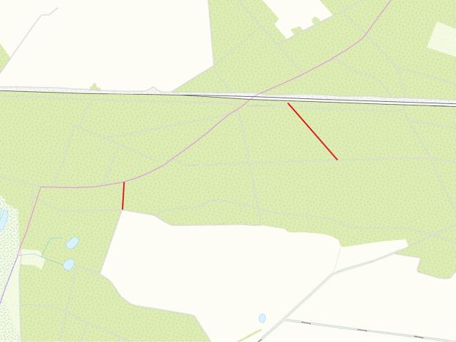 Lageskizze mit Umgebung - 2 vertragsfreie Grundstücke innerhalb eines größeren Waldgebietes **etwa 23 km vom Berliner Ring entfernt**