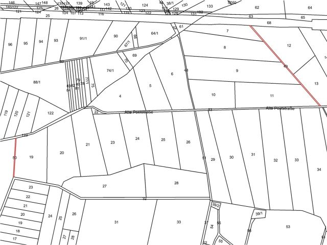 Lageskizze - 2 vertragsfreie Grundstücke innerhalb eines größeren Waldgebietes **etwa 23 km vom Berliner Ring entfernt**