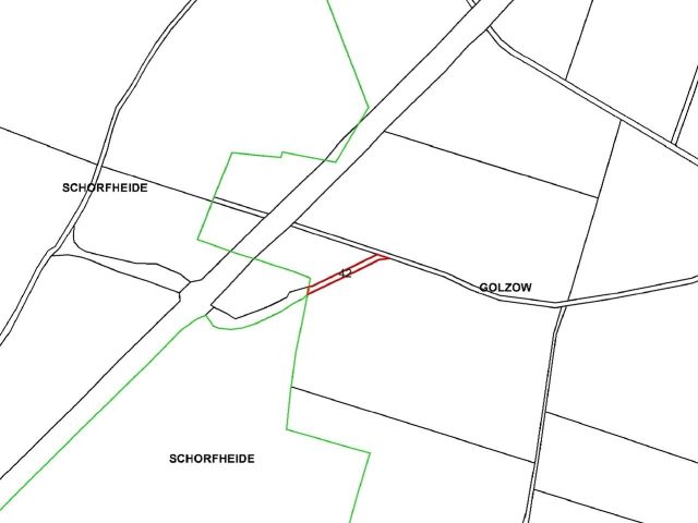 Lageskizze - Vertragslos genutzte Landwirtschaftsfläche **südöstlich der A11 und etwa 10 km vom Kloster Chorin entfernt**
