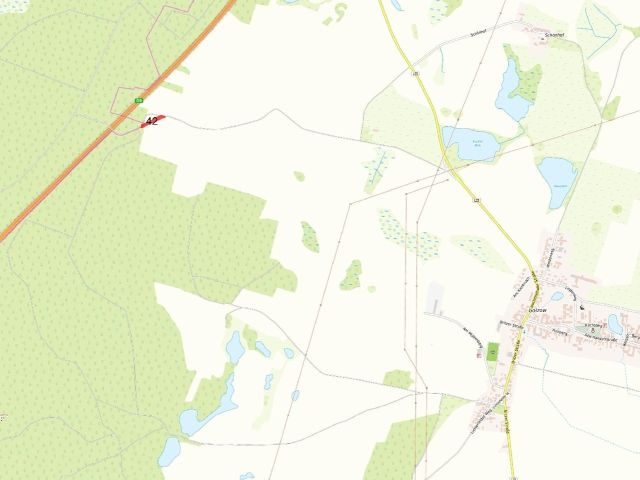 Lageskizze mit Umgebung - Vertragslos genutzte Landwirtschaftsfläche **südöstlich der A11 und etwa 10 km vom Kloster Chorin entfernt**