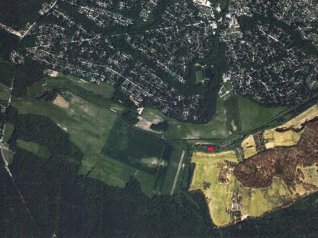 Lageskizze mit Luftbildunterlegung - Vertragsfreie Grundstücke (Grünland und Wald) unweit der Berliner Stadtgrenze