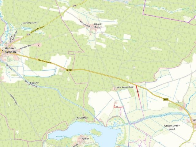 Lageskizze mit Umgebung - 2 Grundstücke nahe dem Köthener See / im Berliner Umland **teilweise vertragslose Nutzung**