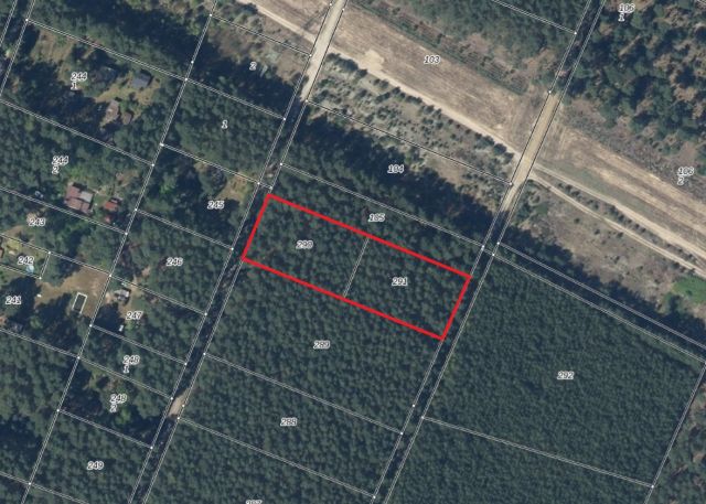Lageskizze mit Luftbildunterlegung - Vertragsfreie Waldfläche innerhalb der Radelandsiedlung in Baruth/Mark **etwa 40 km südlich von Berlin entfernt**