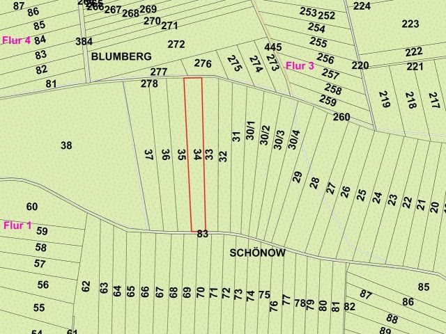 Lageskizze - Über 1 Hektar vertragsfreie Waldfläche **innerhalb des Blumberger Waldes** im Landkreis Uckermark