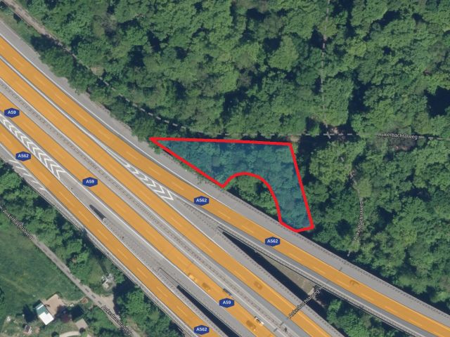 Lageskizze mit Luftbildunterlegung - Vertragsfreie Waldfläche in Bonn-Ramersdorf **nahe des Dornheckensees**