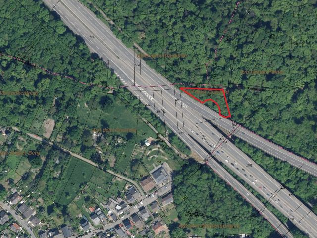 Lageskizze mit Umgebung und Luftbildunterlegung - Vertragsfreie Waldfläche in Bonn-Ramersdorf **nahe des Dornheckensees**