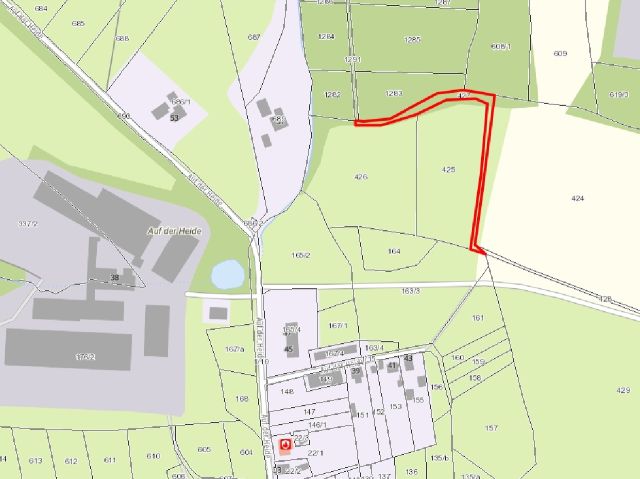 Lageskizze - Bis zum 30.09.2030 verpachtete Grünfläche/ Waldfläche **etwa 37 km vom Chemnitzer Zentrum entfernt**