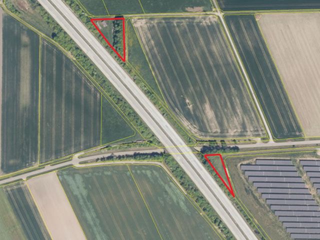 Lageskizze mit Luftbildunterlegung - Vertragslos genutzte Landwirtschafts-/Grünflächen nördlich der A7 in Mittelfranken