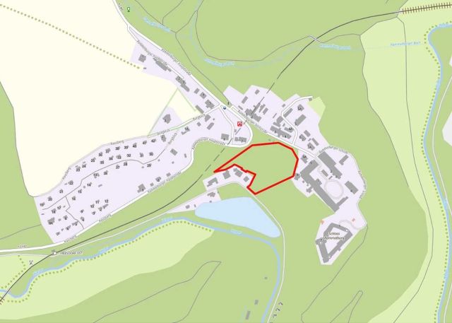 Lageskizze mit Umgebung - 0,8 ha Wald unterhalb des Schlosses Rammelburg **vertragsfrei**