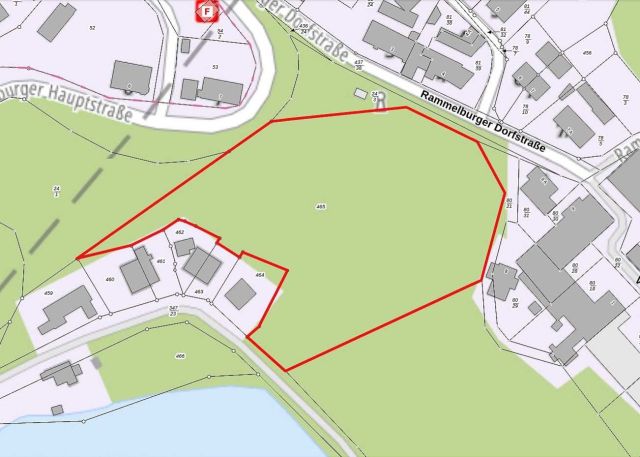 Lageskizze - 0,8 ha Wald unterhalb des Schlosses Rammelburg **vertragsfrei**