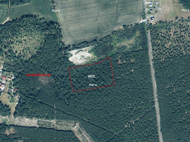 Lageskizze mit Luftbildunterlegung - Über 2 Hektar vertragsfreie Waldfläche *Lage im Lausitzer Seenland & in direkter Nachbarschaft zu einem Betriebsgelände*