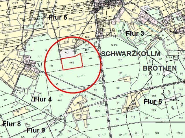 Lageskizze mit Umgebung - Über 2 Hektar vertragsfreie Waldfläche *Lage im Lausitzer Seenland & in direkter Nachbarschaft zu einem Betriebsgelände*