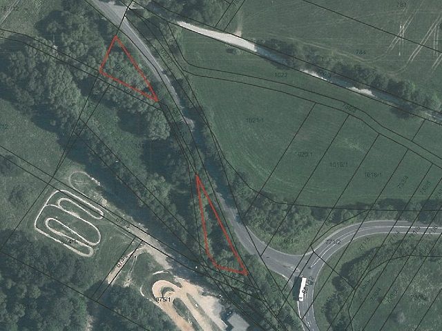 Lageskizze - 2 Splitterflächen mit Baum- und Strauchbewuchs ca. 150 m von der Hessischen Landesgrenze entfernt