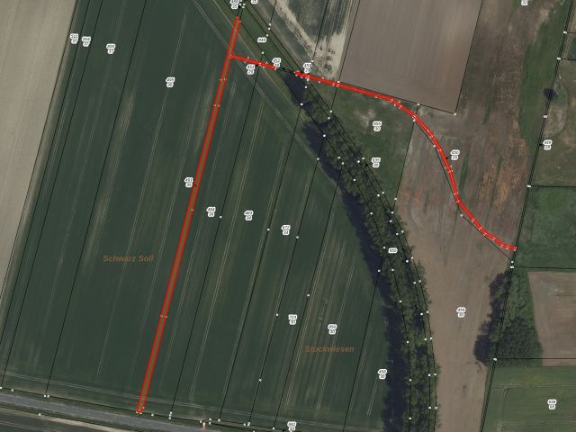 Lageskizze Flurstücke 450/29, 451/29, 453/29 und 491/35 - Splitterflächen in Streulage mit insgesamt über 2,2 ha in der Altmark - teilweise bis 30.09.2029 verpachtet