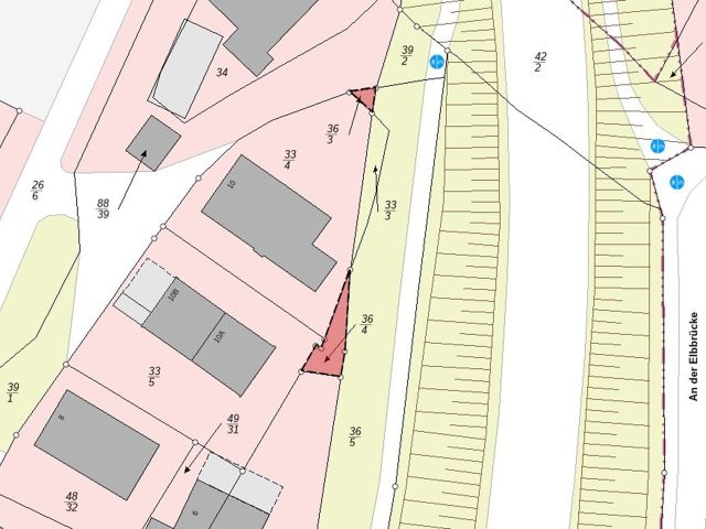 Lageskizze - 2 Splitterflächen hinter einem Wohnhaus ++nahe der Elbbrücke und ca. 6 km von der Hamburger Stadtgrenze entfernt++