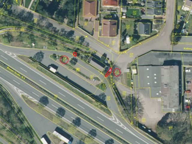 Lageskizze mit Luftbildunterlegung - 2 kleine Grundstücke (Vorgarten/Garten) an einem Wohnhaus ++ mit Top Verkehrsanbindung nach Hannover++