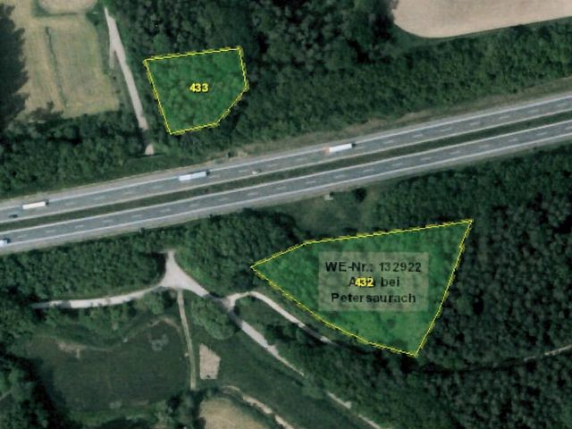 Lageskizze - Zwei forstwirtschaftliche Grundstücke bei Neuendettelsau an der A6