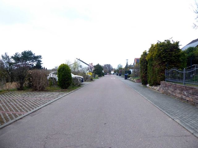 Blick auf nördlich verlaufende Parkstraße - Teilweise vertraglich genutztes Gartengrundstück mit Altbebauung teilweise im Fremdeigentum ca. 4 km nördlich von Halle (Saale)
