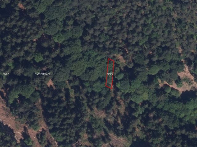 Rohrbach - Lageskizze mit Luftbildunterlegung - 2 kleine, vertragsfreie Grundstücke (Wald- und Grünfläche) in Streulage