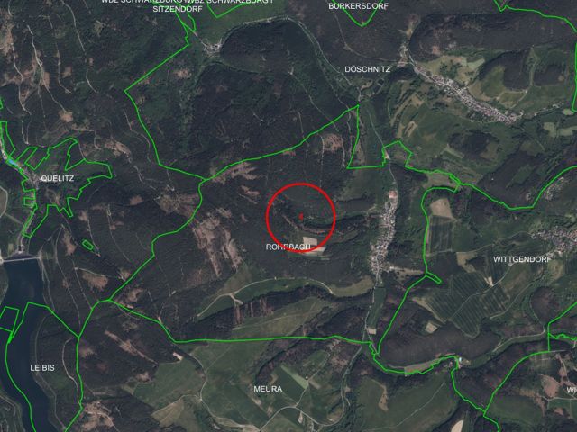 Rohrbach - Lageskizze mit Umgebung und Luftbildunterlegung - 2 kleine, vertragsfreie Grundstücke (Wald- und Grünfläche) in Streulage