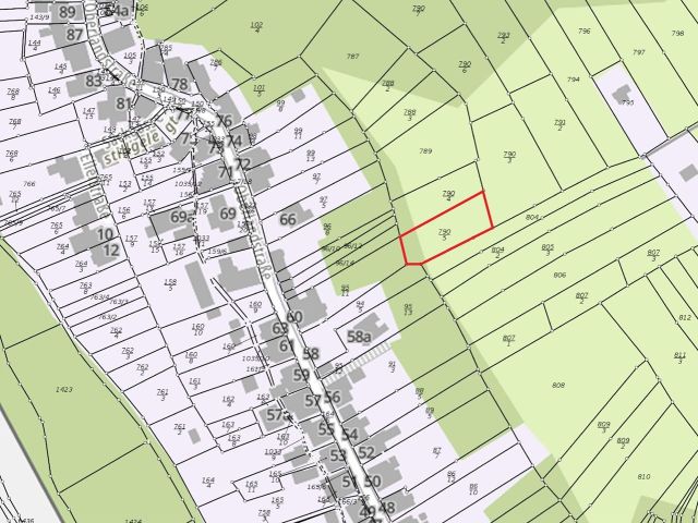 Lageskizze mit Umgebung - 1/2 Miteigentumsanteil an einer Grünfläche in Hanglage **hinter einem Wohnhaus**