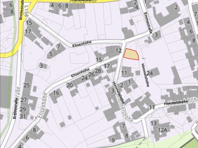 Lageskizze mit Umgebung - Kleines, ehemals bebautes Grundstück **im Stadtgebiet von Hettstedt**