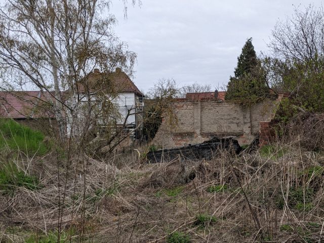 Verkaufsfläche und Umgebung (Aufnahme 2023) - Kleines, ehemals bebautes Grundstück **im Stadtgebiet von Hettstedt**