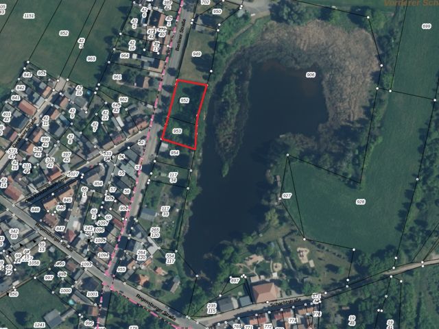 Umgebungsskizze - Vertragsfreies, naturbelassenes Grundstück am Weiher ´Schachtloch´ in Döllnitz nahe der Stadtgrenze von Halle (Saale)
