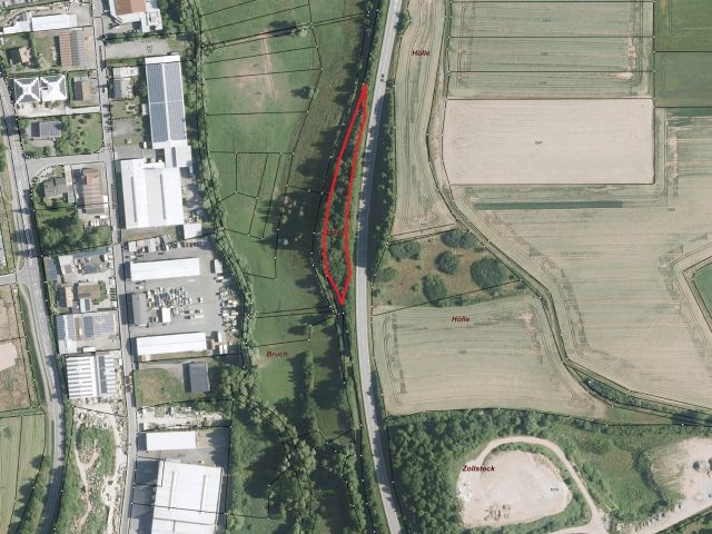 Umgebungsskizze - Naturbelassene Gehölzfläche an der B48