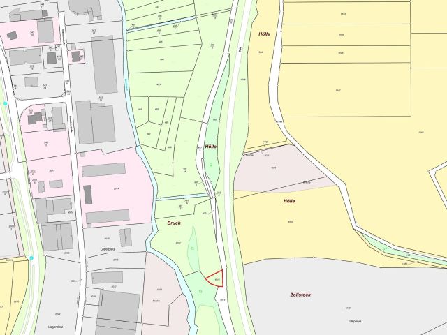 Umgebungsskizze - Grünlandfläche mit Gehölzbewuchs in Winnweiler