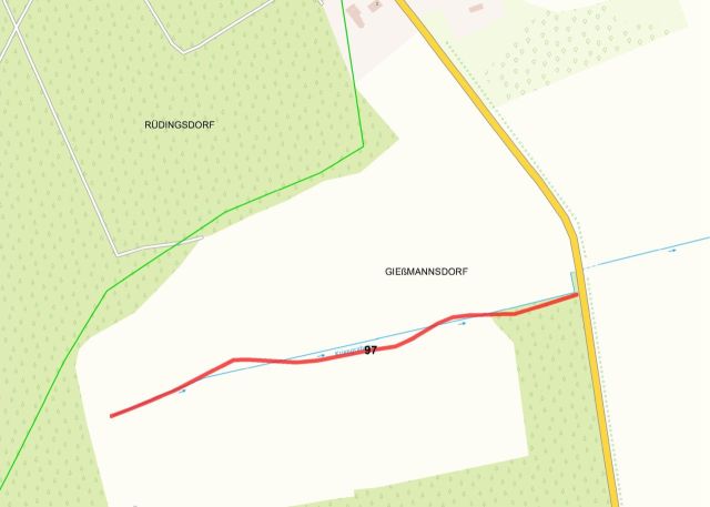 Umgebungsskizze - Schmaler Landwirtschafts- und Wassergrabenstreifen im Landkreis Dahme-Spreewald