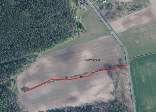 Umgebungsskizze - Schmaler Landwirtschafts- und Wassergrabenstreifen im Landkreis Dahme-Spreewald