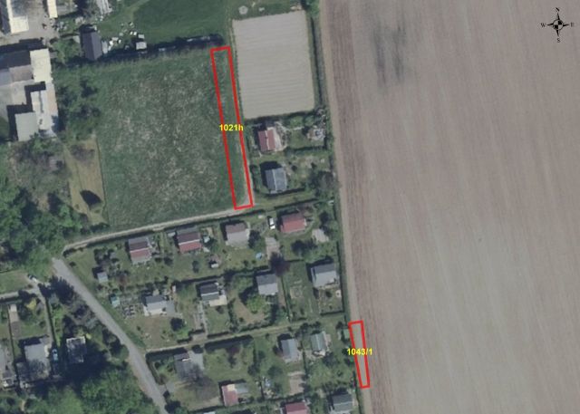 Lageskizze - Eine Garten-/Grünfläche und eine Landwirtschaftsfläche ca. 25 km nördlich von Dresden
