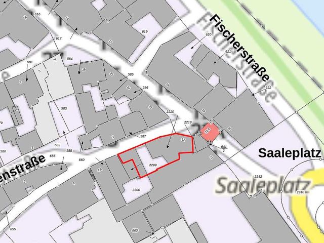 Lageskizze - Vermietetes Wohn- und Geschäftshaus in zentraler Innenstadtlage * mit einer Jahresnettomiete von 13.110 € und einer PV-Anlage *