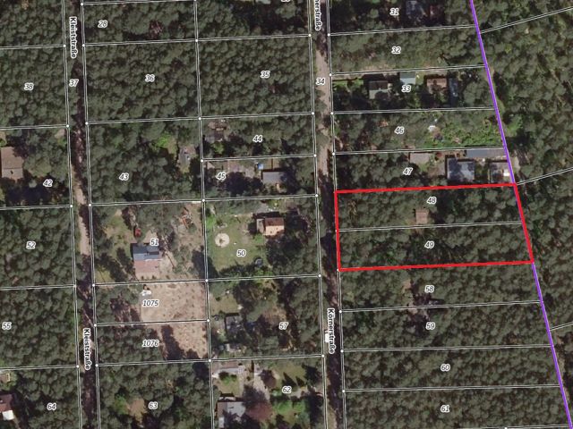 Lageskizze mit Luftbildunterlegung - Waldfläche mit ehemaligem Bungalow, Schuppen & Unterstand im südwestlichen Berliner Umland **Nachnutzung nicht möglich**