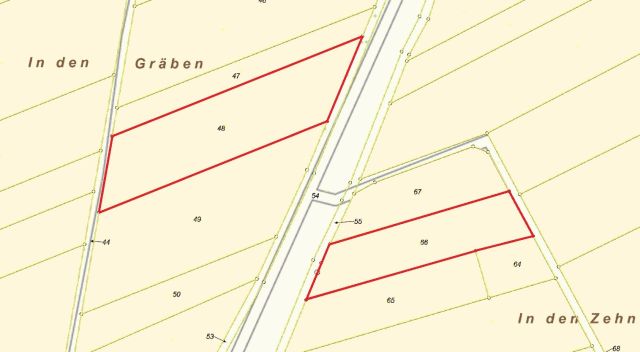 Lageskizze beide Flurstücke - Zwei Landwirtschaftsflächen im Stadtteil Schadeck zwischen Westerwald und Taunus