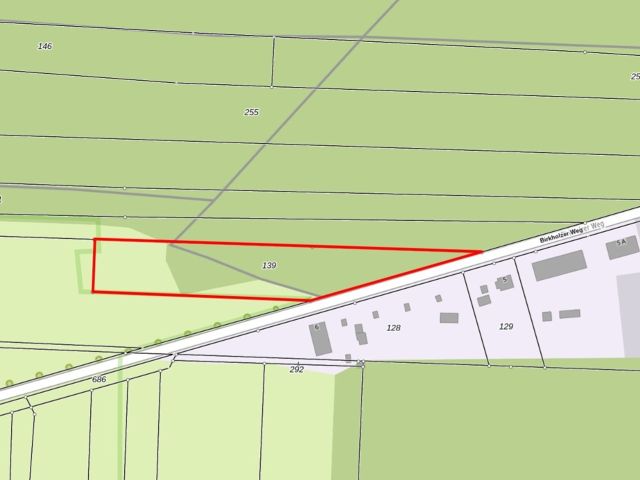 Lageskizze - Teilweise verpachtetes Grundstück (überwiegend Wald, teilweise Landwirtschafts-/Grünfläche) in Märkisch Buchholz