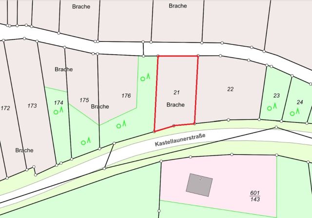 Lageskizze - Gerodeter, ehemaliger Weinberg in der Weinbaulage ´Zeller Domherrenberg´ im Moseltal