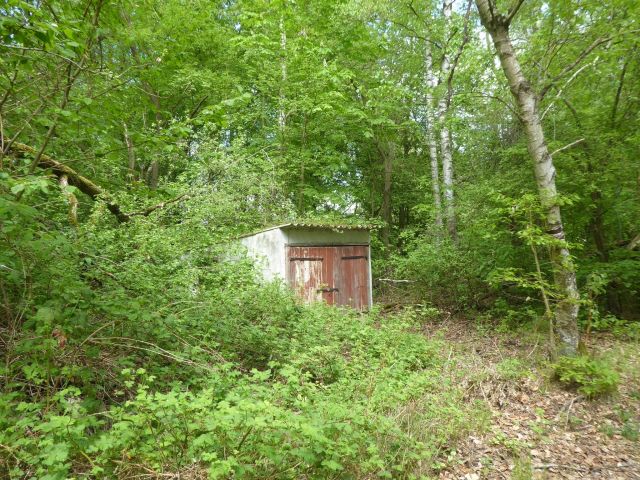 Blick auf Aufbauten auf der Verkaufsfläche - Vertragsfreies Waldgrundstück ca. 800 m östlich der Niedersächsischen Landesgrenze - lt. FNP Gewerbefläche