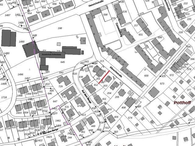 Hagen, Flur 26, FS 202 - Lageskizze mit Umgebung - Paketverkauf von 8 Grundstücken (u. a. in Pfedelbach), mit Wald-/Gartenflächen in 5 Bundesländern *tlw. vertragslose Nutzung*