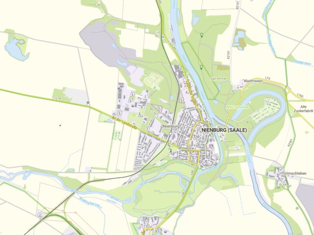 Nienburg (Saale), Flur 4, FS 137 -  Lageskizze mit Umgebung - Paketverkauf von 8 Grundstücken (u. a. in Pfedelbach), mit Wald-/Gartenflächen in 5 Bundesländern *tlw. vertragslose Nutzung*