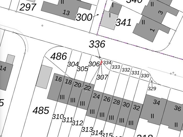 Mülheim an der Ruhr OT Dümpten, Flur 6, FS 307 - Lageskizze - Paketverkauf von 8 Grundstücken (u. a. in Pfedelbach), mit Wald-/Gartenflächen in 5 Bundesländern *tlw. vertragslose Nutzung*