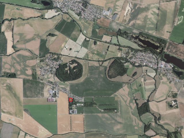 Lageskizze mit Umgebung und Luftbildunterlegung - Leerstehendes, ehemaliges Pförtnergebäude & Wasseraufbereitungsanlage innerhalb des Gewerbe- und Industrieparks ´Brefeld´ 