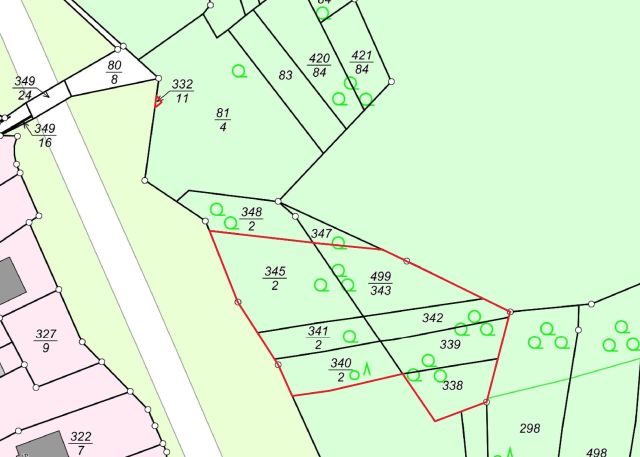 Lageskizze - 8 überwiegend zusammenhängende Wald- und Unlandflächen nahe der B 42 **vertragslos genutzt**