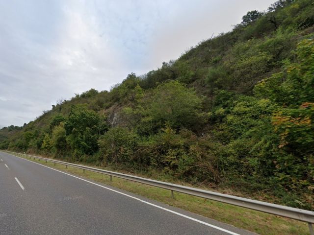 Blick auf den Verkaufsgegenstand - Vertragslos genutzte Wald- und Unlandfläche oberhalb der B 42 