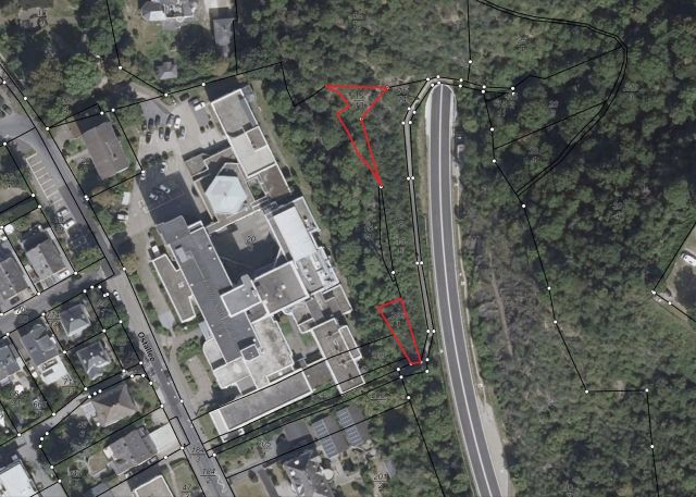 Lageskizze - Vertragslos genutzte Waldflächen nahe der B 42 und des St. Elisabeth Krankenhauses