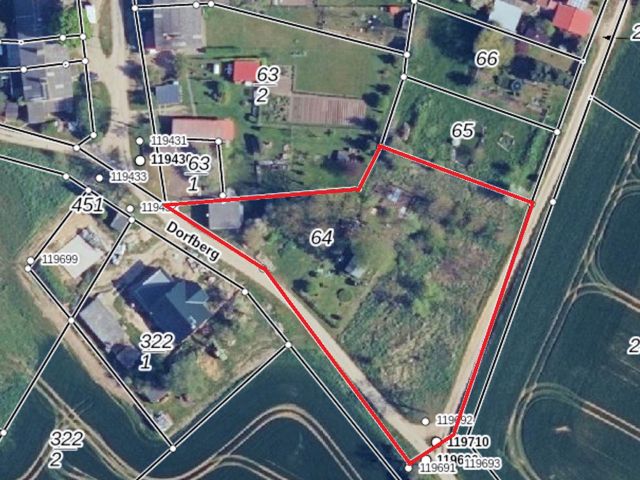 Lageskizze mit Luftbildunterlegung - Grundstück mit leerstehender Garage & vertragslos genutztem Garten nebst Bungalow *in der Uckermärkischen Seenlandschaft*